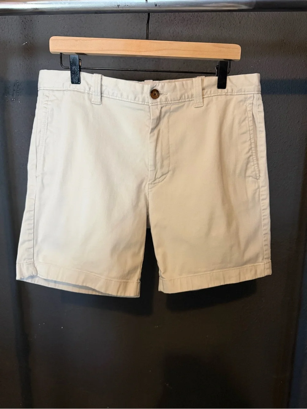J. Crew Cream Flat-Front Cotton Chino Shorts